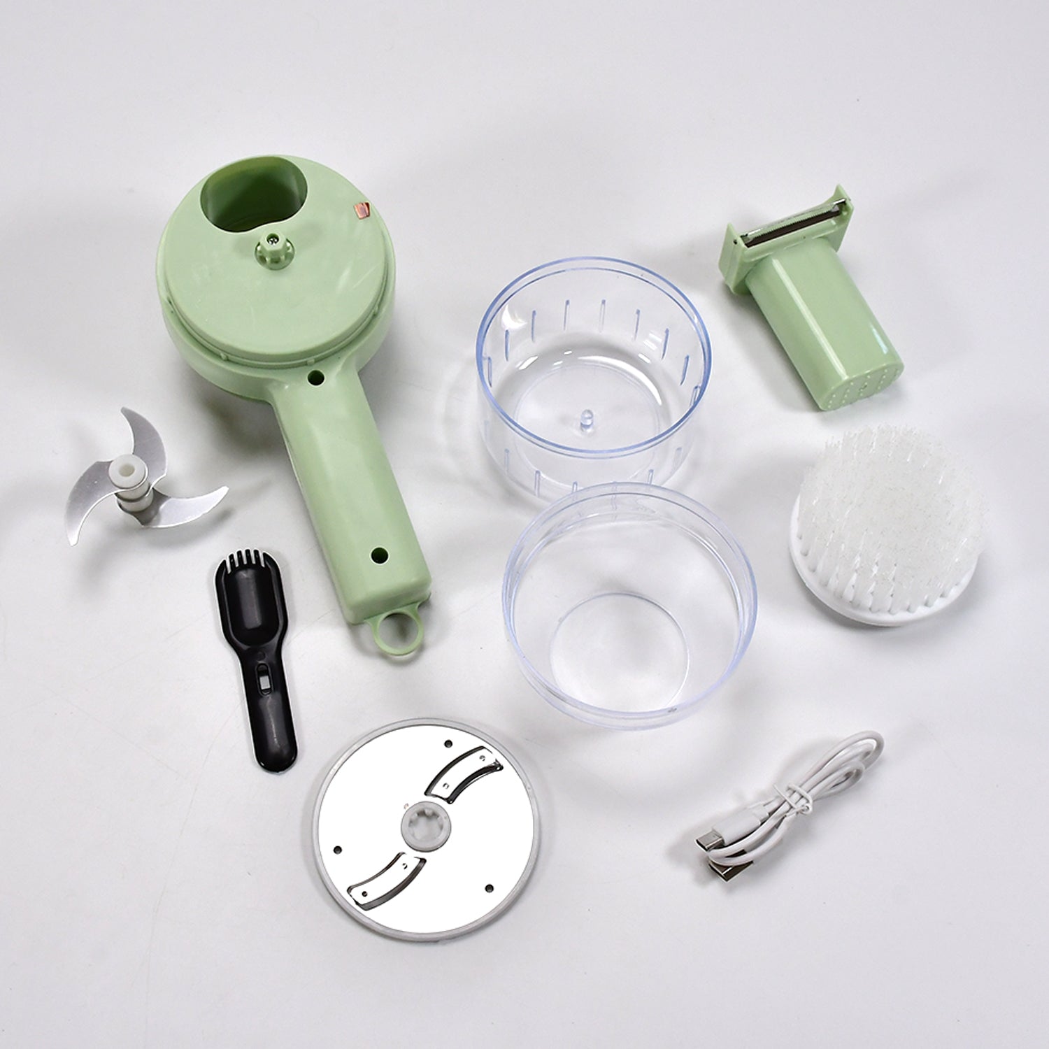 2284 4 in 1 Handheld Electric Vegetable Cutter Set, Multifunction Mini Chopper Food Processor, Wireless Electric Garlic Mud Masher, for Garlic, Chili ,Onion, Ginger DeoDap 2284 4 in 1 Handheld Electric Vegetable Cutter Set, Multifunction Mini Chopper Food Processor, Wireless Electric Garlic Mud Masher, for Garlic, Chili ,Onion, Ginger DeoDap